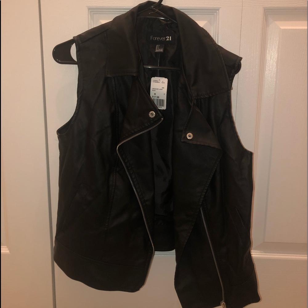 Black leather vest!